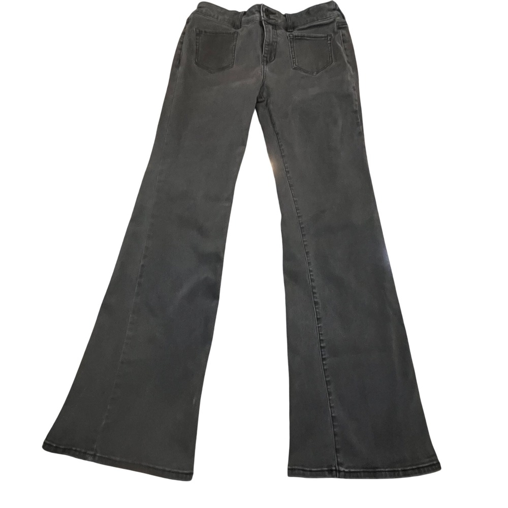 Hot Topic Women Black Flare Jeans Double Button Front Pocket Stretch Size‎ 9